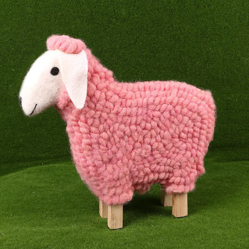 Logotipo personalizado cremallera moda vintage accesorios para el hogar adornos ovejas Pascua Animal Decoración