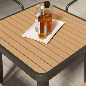 Muebles Comerciales para Restaurantes al por Mayor, Juego de Mesa y Sillas para Exterior con Estructura Metálica Antioxidante y WPC, Directo de Fábrica para Cafeterías - Product Image 5