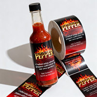 Autocollants alimentaires pour sauces piquantes, bonbons, snacks, sandwichs, aliments pour animaux de compagnie, personnalisés, auto-adhésifs, imperméables, en PP, impression pour bouteilles de sauces et d'épices