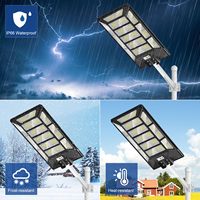 Farolas Solares Todo en Uno de Alta Potencia Para Exterior Lámpara Solar IP66 Impermeable Proyector Solar con Control Remoto
