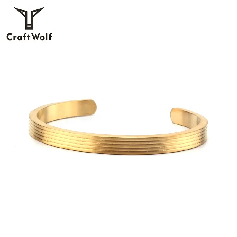 Craft Wolf accessories women gold silver titanium adjustable 316L stainless steel bangle bracelet for men