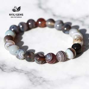 Pulsera Elástica de Piedras Preciosas de Ágata del Golfo Pérsico de Alta Calidad, Naturales, de 6/8/10 mm, con Cuentas de Energía de Ensueño - Product Image 1
