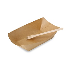 Barquettes carrées pour en-cas en carton brun enduit, écologiques, biodégradables, compostables, en matériau naturel, 800 ml, 21,5 x 16 x 5,5 cm - Product Image 2