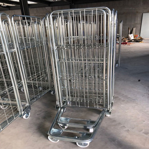 산업용 트롤리 트레이 랙 물품 운반 트롤리 휴대용 보관 단일 레이어 4 륜 물류 카트 - Product Image 4