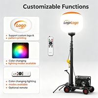 Tour d'éclairage LED portable à ballon, alimentée au diesel, à faible consommation d'énergie, facile à installer, avec chariot, pour éclairage de chantier extérieur