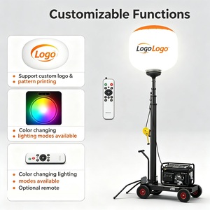 Tour d'éclairage mobile LED tout-en-un sur chariot, trépied portable, puissante tour d'éclairage LED 1000W pour chantier, gonflable - Product Image 5