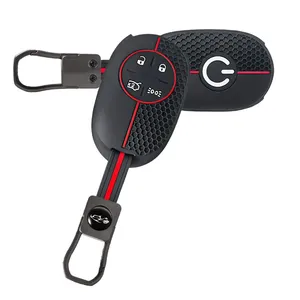 Étui de protection en silicone pour clé à 4 boutons, coque de protection pour <span class=keywords><strong>Fiat</strong></span> 500 500E 2020 2021 <span class=keywords><strong>2022</strong></span>, accessoires de style intérieur automobile - Product Image 4