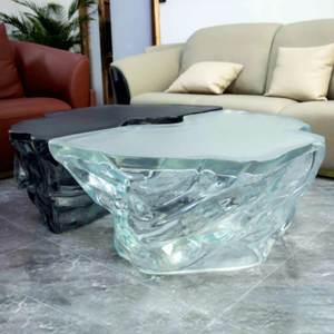 Ensemble de table en résine transparente de forme ovale YTS 001, durable, ameublement personnalisé - Product Image 2