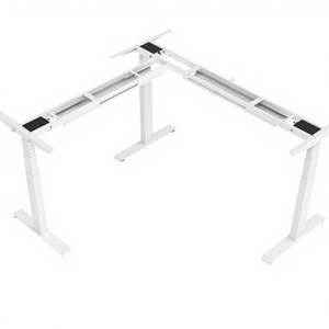 Bureau debout en forme de L, réglable en hauteur électriquement, bureau d'angle en forme de L, poste de travail à trois moteurs, <span class=keywords><strong>table</strong></span> d'<span class=keywords><strong>ordinateur</strong></span> - Product Image 4