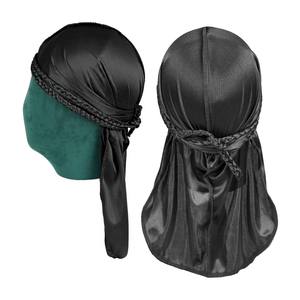 Hip Hop Satin Soie Turban Bonnets Durags Réglable Unisexe Pirate Cap pour Cheveux Longs Tresses Ski Cyclisme Pêche pour Dreadlock - Product Image 3