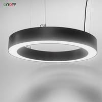 Anneau lumineux LED en aluminium extrudé Lampe de bureau suspendue ronde creuse de qualité supérieure avec 5 ans de garantie