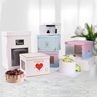High-quality Custom square Packaging Cake Boxes Cardboard Paper Packaging Cake Boxes with a Separate Lid and Window