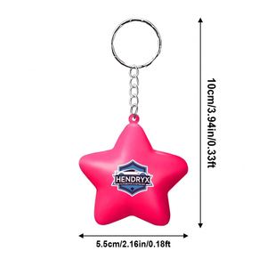 Llavero de Espuma con Forma de Estrella de Cinco Puntas con Logotipo Personalizado, Pelota Antiestrés, Juguete de Descompresión con Colgante e Impresión de Logotipo - Product Image 2
