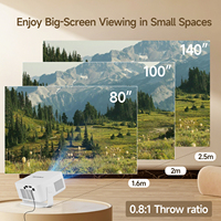 Proyector de Cine en Casa LCD 720P con Decodificación 8K HY300 MAX Nuevo 400 ANSI Android 14 Enfoque Automático BT5.4 y WiFi 6 Portátil