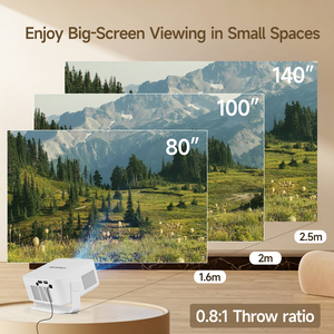Projecteur Home Cinéma LCD 720P avec décodage 8K HY300 MAX Nouveau 400 ANSI Android 14 Mise au point automatique BT5.4 & WiFi 6 Portable - Product Image 2