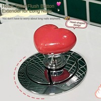 Bouton de chasse d'eau créatif en forme de cœur, interrupteur de réservoir d'eau coloré à pousser à la main pour accessoires de salle de bain de salon de manucure