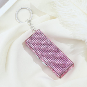 Contenitore Portatile in Metallo con Strass per Autodifesa, <span class=keywords><strong>Protezione</strong></span> d'Emergenza, Portapillole con Portachiavi Luccicante - Product Image 4