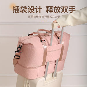 Funda para bolsa de viaje Beilian, bolsa de almacenamiento con ruedas de gran capacidad para viajes de ocio con compartimento para zapatos, asa suave, azul y morado - Product Image 4