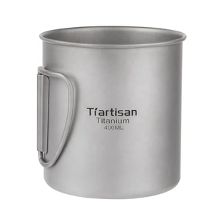 NB FAVOUR 초경량 티타늄 캠핑 머그컵 접이식 손잡이 300ml/400ml 용량 원형 패턴 뚜껑 액세서리 야외 조리기구 - Product Image 6