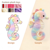 Peluche personnalisée en forme de hippocampe, dégradé de couleurs, cadeaux promotionnels, animal en peluche sur mesure
