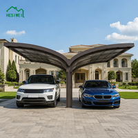 Abri de voiture autoportant HESIWEI en alliage d'aluminium de luxe, imperméable, durable, facile à assembler, pour allée résidentielle et usage extérieur
