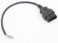 J1962 OBD2 conector macho de 16 pines ELM327 adaptador de extensión OBD Cable OBDII EOBD 16 pines OBD 2 adaptador de apertura