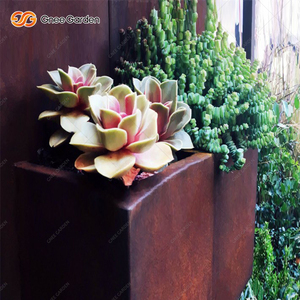 Jardinière carrée en acier Corten GneeGarden, style ferme traditionnel, écologique, moderne, rustique pour jardin, plantes vertes - Product Image 5