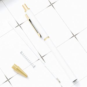 Stylos à bille en métal doré personnalisés et durables, encre noire lisse de 0,7 mm, stylos d'écriture élégants pour femmes et hommes, cadeaux - Product Image 4