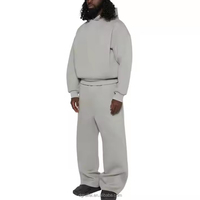 Ensemble de survêtement molletonné ample et épais 100 % coton personnalisé pour homme (pantalon de jogging et sweat à capuche)