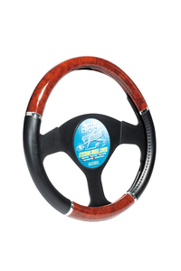 Housse de volant en PVC marron, garniture intérieure automobile haut de gamme, ajustement universel, vente en gros - Product Image 2