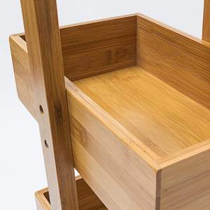 Estante de bambú moderno de cuatro niveles, estantería de almacenamiento para baño y ducha fácil de instalar con 4 cestas. - Product Image 2