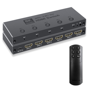 Conmutador <span class=keywords><strong>HDMI</strong></span> <span class=keywords><strong>2.1</strong></span> SYONG 8K, Conmutador <span class=keywords><strong>HDMI</strong></span> 3/5/7 Entradas 1 Salida 8K60Hz, 4K240Hz, HDCP 2.3 HDR 3D Dolby Atmos para Xbox con Control Remoto IR - Product Image 2