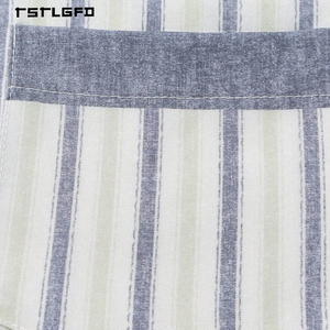 <b>Men</b> Grey Stripe Woven Cotton Hooded <b>Thobe</b> Half Zip Contrast Panel Short Sleeve Full-Length Casual Modest Summer Robe - Product Image 6