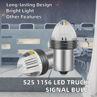 Promotion Stock : Ampoule LED P21W 2835 9LED LEN S25 1156 BA15S, Lampe Auto, Clignotant, Feu Stop, Feu de Freinage 24V Rouge pour Camion