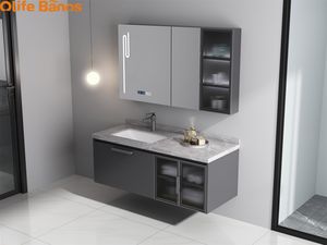 Olife Banos meja rias kamar mandi, furnitur terpasang di dinding kamar mandi modern gaya modern - Product Image 3
