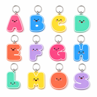 Porte-clés personnalisés en acrylique transparent, anneaux de porte-clés pour loisirs créatifs, pendentifs colorés transparents, breloques en acrylique DIY, vente en gros