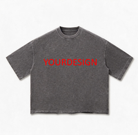 T-shirt en coton 100% tricoté personnalisé style streetwear, détails vieillis, coupe oversize de luxe vintage pour homme, respirant, 260 GSM