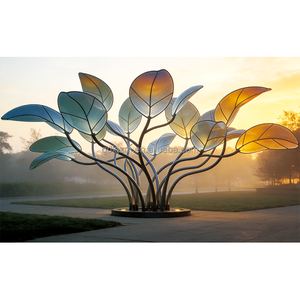 Gradient Leaf <strong>Cluster</strong> LED Sculpture <strong>Light</strong> (Stainless Steel + PC) IP65 Waterproof Landscape Garden Decor Lighting Remote Button - Product Image 6