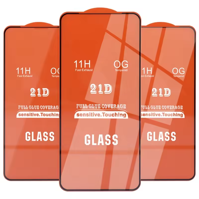 21D Tempered Glass Screen Protector for Iphone 15 14 13 12 Pro Max Tecno Infinix Realme Screen Protector Wholesale