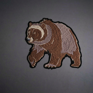 Brown Bear Embroidered Iron-On Patch Applique for Cloth Decorations - Product Image 1