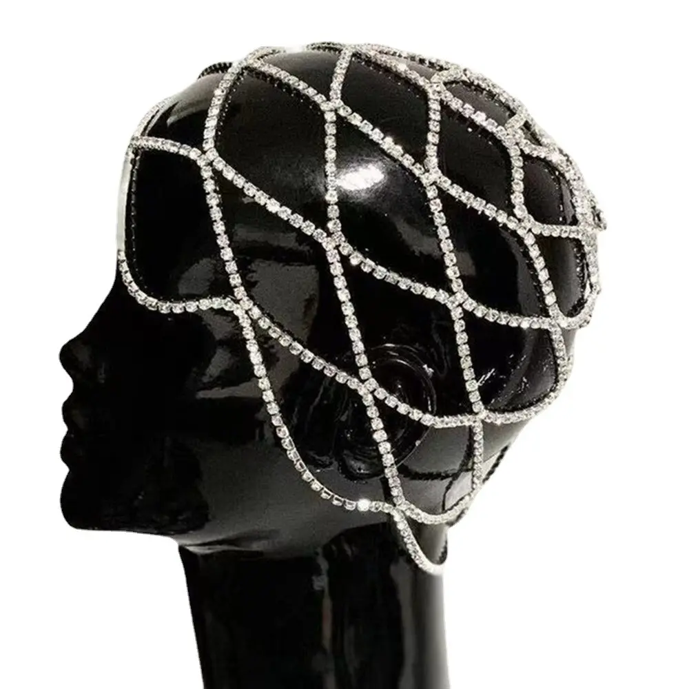 Shiny Rhinestone Headband Hair Chain Long Tassel Crystal bridal headpiece Women hair Accessories