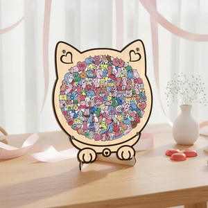Macaron color wooden Puzzles with Unique Shapes DIY Photo <b>Frame</b> custom Cat/dog/Penguin for home decorate - Product Image 2