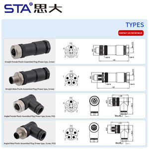 موصل M12 K-ترميز <span class=keywords><strong>3</strong></span> 4 5pin ذكر أنثى M16 إشارة لحام ، الاتصال جبل موصل لوحة الشركة المصنعة - Product Image 3