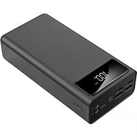 Power Bank 50000mAh OEM LOGO Lampu LED Ganda Power Bank Kapasitas Tinggi Casing Baterai Charger Dengan Empat Port USB Pengisian Daya