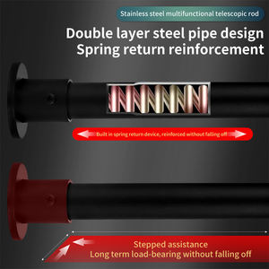 CF CF armoires murales porte-vêtements <span class=keywords><strong>barre</strong></span> pivotante Joint ressort Tension salle de bain en acier inoxydable douche tringle à <span class=keywords><strong>rideau</strong></span> réglable - Product Image 2