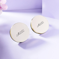 Boîtier de poudre compacte rond de luxe vide avec miroir 59mm, fabriqué en usine
