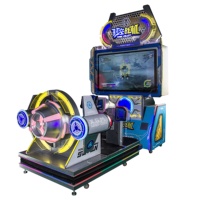 Simulateur de course d'arcade bon marché personnalisé pour centre commercial, machine de jeu de tir d'avion dynamique électronique à pièces
