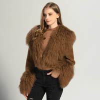 Vestes en fourrure de mouton naturel de luxe pour l'hiver Couleur personnalisée Vente en gros Manteau en fourrure d'agneau mongole pour femmes
