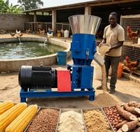 Nouvelle machine à granulés d'aliments pour animaux à moteur diesel de 500 kg/h pour usage domestique, pour poulets, canards, lapins, élevages avicoles, garantie 1 an