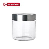 Grosir Stoples Kaca Borosilikat Bulat Kecil 250ml/500ml/750ml Ramah Lingkungan untuk Penyimpanan Makanan, Selai, Madu, dan Pengalengan dengan Tutup